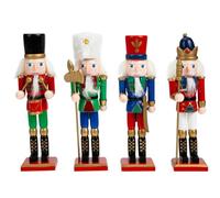 WEKADRIN 4Pcs 18Cm Wooden Nutcracker Soldier Figurines Christmas Decorations Xmas Party Festival Table Ornaments