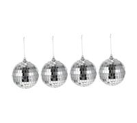 WEKADRIN 4pcs 8cm Glass Reflective Mirror Balls Set for Disco Party Decorations, Cake Embellishments, Showcase Ornaments, Bar and Birthday Celebration Use