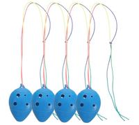 WEKADRIN 4Pcs Beginner Ocarina Instrument for Mini Portable Blue Musical Wind Instruments Learn Practice Ocarinas for Starters and Music Learners Random Color