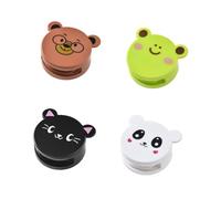 WEKADRIN 4Pcs Cartoon Towel Clips Wall-Mounted Towel Holders No Drilling Storage Racks for Bathroom Kitchen Smooth Surfaces Reusable Strong Load-Bearing Cute Animal Design