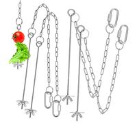 WEKADRIN 4Pcs Chicken Hanging Feeder with Adjustable Chains Vegetable Fruit Skewer Holders for Hens Chick Foraging Enrichment Treat Dispensers Easy to Hang in Coop Bowl