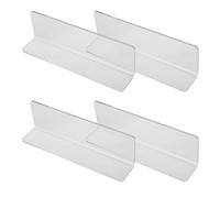 WEKADRIN 4PCS Clear Acrylic Shelf Dividers for Closet and Cabinet Organization Transparent Commodity Separators for Retail Kitchen and Office Storage