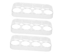 WEKADRIN 4pcs Clear Plastic Egg Holder with Slots for Refrigerator Stackable Space Saving Egg Container Storage Box Transparent Organizer for Kitchen Fridge Reusable Design