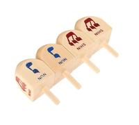 WEKADRIN 4pcs Hanukkah Wooden Tops with Hebrew Letters Educational and Relaxing Dreidel Game Ergonomic Design for Boy Girl Craftsmanship for Family Fun for Hanukkah Decorations and Diy Projects
