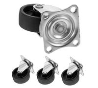 WEKADRIN 4pcs Heavy Duty Chair Replacement Wheels with Flat Base and Brakes Nylon Swivel Casters for Office Furniture Compatible with Carpet Tile Vinyl Surfaces