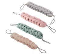 WEKADRIN 4Pcs Long Exfoliating Bath Scrubbing Towels Body Wash Strips for Deep Cleaning and Gentle Skin Care Suitable for Shower and Travel Use Random Color