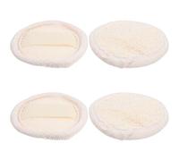 WEKADRIN 4pcs Loofah Pads Face Exfoliator Scrubber Soft Cleansing Pads for Makeup Removal and Facial Washing Skin-friendly Natural Loofah Facial Sponges for Home and Travel Use