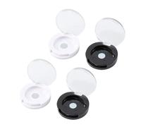 WEKADRIN 4Pcs Magnetic Empty Eyeshadow Boxes Single Color Refillable Cosmetic Organizer Makeup Storage Case for Blush and Powder White and Black
