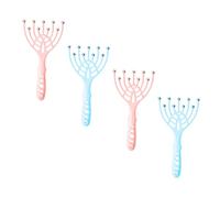 WEKADRIN 4Pcs Manual Head Massager Claw Lightweight Scalp Massaging Tool with Steel Beads for Relaxation Home Travel Office Use Ergonomic Nerve Stimulation