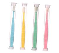 WEKADRIN 4Pcs Micro Nano Toothbrush Extra Soft Bristles for Sensitive Gums Ergonomic Grip for Adults Elderly and Braces Wearers Sky