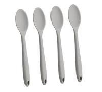 WEKADRIN 4pcs Non-Stick Silicone Mixing Spoons for Cooking and Serving Ergonomic Kitchen Utensils with Comfortable Grip Multipurpose Stirring and Salad Spoons in Grey for Everyday Use
