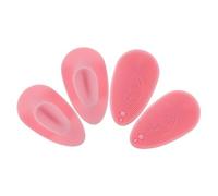 WEKADRIN 4pcs Pink Silicone Face Scrubber Exfoliating Pads Manual Facial Cleansing Brush for Deep Cleaning and Makeup Removal Suitable for Men and Women Daily Skincare
