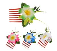 WEKADRIN 4Pcs Plumeria Floral Hair Combs Hawaiian Inspired Tropical Hair Accessories for Brides Summer Vacation Beach Wedding Stylish Lightweight Design