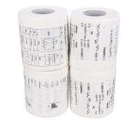 WEKADRIN 4pcs Printed Toilet Tissue Chemical and Physics Formulas, Funny High School Science Pattern Toilet Paper Rolls for Home Bathroom Accessory