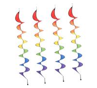 WEKADRIN 4pcs Rainbow Wind Socks Outdoor Hanging Swirl Decorations for Garden Lawn Festival Party Colorful Rotating Wind Spinners for Tent Camping Picnic Easy Install Decor