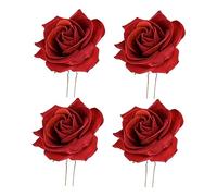 WEKADRIN 4pcs Red Rose Flower Hair Clip Elegant Hawaii Hairpin for Women for Parties Daily Wear and Appointments Stylish Floral Hair Accessories