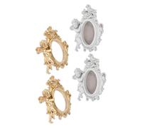 WEKADRIN 4pcs Retro Style Oval Photo Frames with Angel Design Vintage Mini Picture Frames for Tabletop Display and Wall Hanging Antique Decorative Home Decor for Photography and Christmas