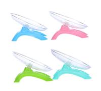 WEKADRIN 4pcs Silent Hamster Flying Saucer Exercise Wheels Stable and Secure Small Pet Spinner for Gerbils Mice Hedgehogs Transparent with Blue Pink Mint Matcha Green