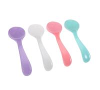 WEKADRIN 4Pcs Silicone Facial Cleansing Brushes with Long Handle, Soft Replaceable Manual Face Scrubbing Brush for Blackhead Removal and Deep Exfoliating, Portable Face Wash Tools for Women