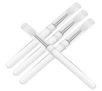 WEKADRIN 4pcs Silicone Makeup Lipstick and Eyeshadow Applicator Brushes with Lid, Easy to Carry Aluminium Tube Design, Gentle on Skin, for Traveling and Fits in Long Wallet