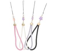 WEKADRIN 4pcs Star Bracelet Lanyard Knitting Mobile Phone Wrist Strap for Camera Keys Prevent Lost Accessory Random Color
