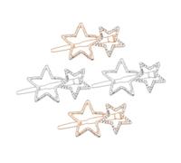 WEKADRIN 4pcs Star-shaped Hair Clips with Rhinestones Decorative Barrettes for Women and Stylish Alloy Hairpins for Weddings Parties Birthdays and Daily Wear