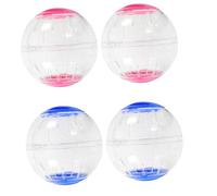 WEKADRIN 4PCS Transparent Silent Hamster Exercise Balls with Secure Anti-escape Design Portable Small Animal Running Wheels for Gerbil Guinea Pig Mouse Fitness and Activity