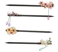 WEKADRIN 4pcs Vintage Chinese Style Hair Chopsticks Flower Decorative Hair Sticks for Women Elegant Accessories for Daily Wear Parties and Special Occasions Easy to Use and Chic