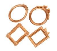 WEKADRIN 4pcs Vintage Resin Ornate Picture Frames Miniature Victorian Style Photography Props for Social Media Jewelry Display Nail Art Home Decoration with European Flair