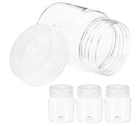WEKADRIN 4pcs Wide Mouth Storage Bottles Plastic Laboratory Sample Containers for Water Analysis Tissue Culture Experiments