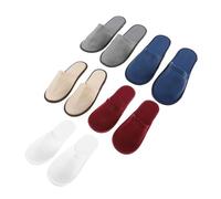 WEKADRIN 5 Pairs Lightweight Disposable Guest Slippers for Home and Hotel Use Non-slip Floor Shoes Random Color Pack for Travel Spa Bedroom and Short-term Rental Random Color