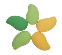 WEKADRIN 5 Pcs Mango Shape Makeup Powder Applicators 2.95X1.97X1.18 Inch Stylish Portable Sponge for Face Skin Prone Skin People Everyday Skincare Tools