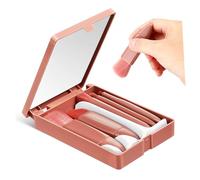 WEKADRIN 5-piece Portable Makeup Brush Set in Dusty Pink Mini Travel Brushes for Foundation Eyeshadow Concealer for On-the-go Cosmetic Application