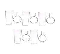 WEKADRIN 5 Sets Pegboard Hooks with Transparent Round Cup Holders for Organizing Small Tools and Accessories in Kitchen Garage Office Craft