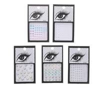 WEKADRIN 5 Sheets Earrings Pearl Rhinestone Face Jewels for Adhesive Stickers with Mixed Shapes Including Hearts Stars and Pearls for Makeup and Festival Use