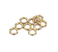 WEKADRIN 50 Pcs Gold Zinc Alloy Fine Tooth Thin Nut for Guitar Bass Socket Jack Compatible with Electric and Acoustic Instruments Replacement Accessories