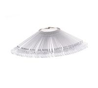 WEKADRIN 50pcs Clear Nail Art Tips Colour Sticks Fan with Ring Practice Display Stand for Gel Acrylic Fiberglass Nail Polish Design Removable Reorderable for Manicure Beginners