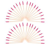 WEKADRIN 50pcs Disposable Wooden Cuticle Pushers Dual-Ended Nail Sanding Sticks for Manicure and Pedicure Professional Nail Care Tools in Rose Red