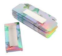 WEKADRIN 50pcs False Eyelash Packaging Cases Lash Case Eyelash Boxes with Delicate Butterflies Pattern Large Capacity Easy to Open Good Seal for Beauty Shops and On-the-go