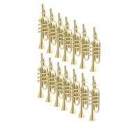WEKADRIN 50pcs Mini Musical Instrument Models with Shiny Golden Finish Tiny Trumpet Saxophone Flute Ornaments for DIY Crafts Christmas Tree Hanging Decorations Horn for Festive Holiday