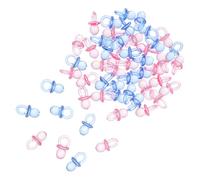 WEKADRIN 50pcs Transparent Mini Acrylic Pacifiers Shower Table Decorations for Baptism Birthday Party Favors Gender Reveal Boy Girl Party Supplies