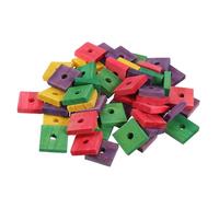 WEKADRIN 50pcs Wooden Chip Parrot Chewing Toys Teeth Grinding Plaything Multi-color Diy Bird Bite Plaything for Cage Pet Birds Like Parakeets and Cockatiels