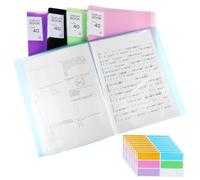 WEKADRIN 5pcs A4 Document Folders with 40 Plastic Sleeves Each, Presentation Folders with Pockets and Tabs, Professional Project File Organizers for Office and School Paperwork