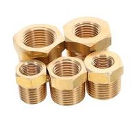 WEKADRIN 5PCS Brass Npt Reducing Adapter Kit Hex Bushing Pipe Fittings - - - - - Temperature Resistant Connector for Water Gas Oil Systems