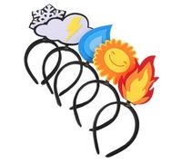 WEKADRIN 5pcs Creative Party Hair Accessories Snowflake Flame Holiday Hairband Sun Cloud Party Accessory Funny Water Drop Headband Novelty Birthday Holiday Headband Sun Cloud Hairband Felt