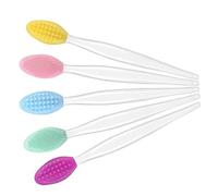 WEKADRIN 5pcs Double-sided Lip Scrub Brush Silicone Exfoliating Tool for Caring Lips for Moisturizing and Revitalizing Chapped Skin Lemon Noble