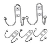WEKADRIN 5Pcs European Style Zinc Alloy Wall Hooks Coat Hangers with Smooth Surface Arc Design for Wardrobe Kitchen Cabinet Wall Organizers Prevent Clothes Falling