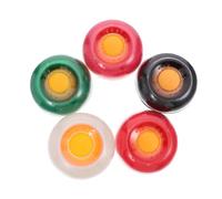 WEKADRIN 5pcs Finger Moisturizer Set Non-Slip Round Sponge Moistener for Document Counting Assorted Colors Red Black Green Pink White for Cashiers and Bank Staff