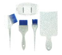 WEKADRIN 5pcs Hair Dyeing Kit with Blue Pearl Glitter Hair Coloring Bowl Highlighting Brush for Professional
