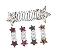 WEKADRIN 5pcs Invisible Hair Comb Clips Star Pins for Women Decorative Bangs Holder Hair Updo Styling Tools Comfortable Secure Hold with Comb Tooth Design Multi-color for Everyday Use and